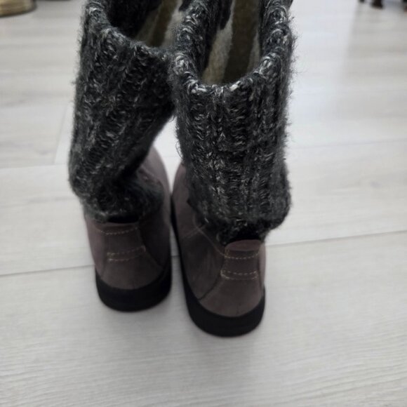 Muk Luks Womens 9 Gray Boots Shoes Lila Sherpa Fleece Lining Winter - Picture 7 of 8